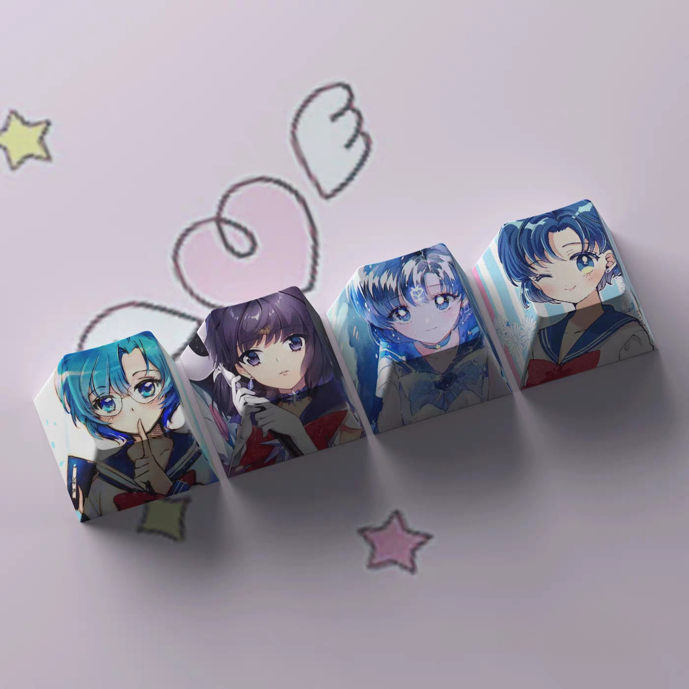 4pcs of sailor moon keycaps/Cherry-PBT