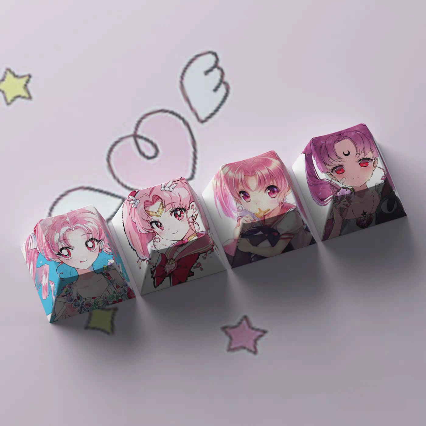 4pcs of sailor moon keycaps/Cherry-PBT