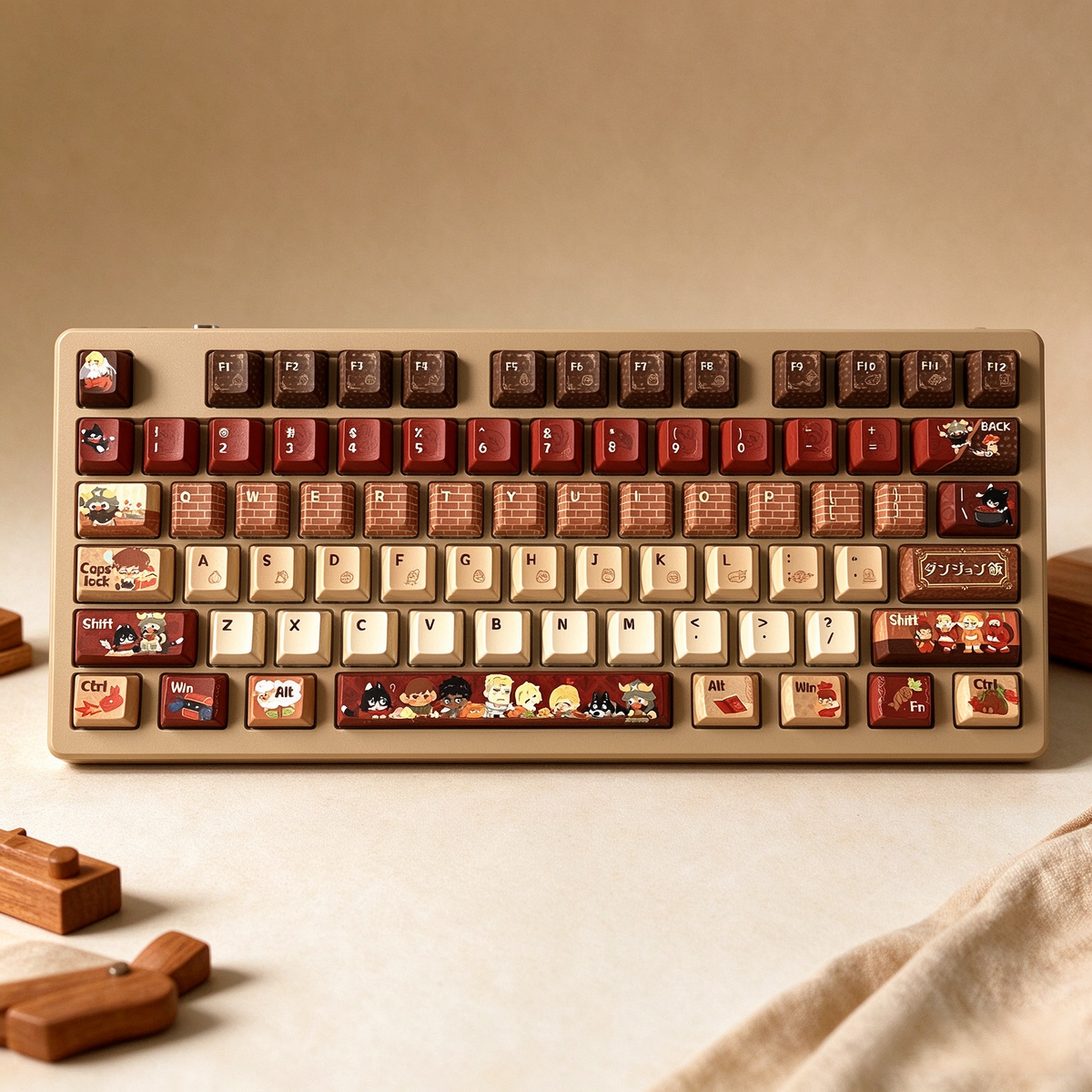 130 keys Cherry Dungeon Meshi keycaps set for ANSI layout