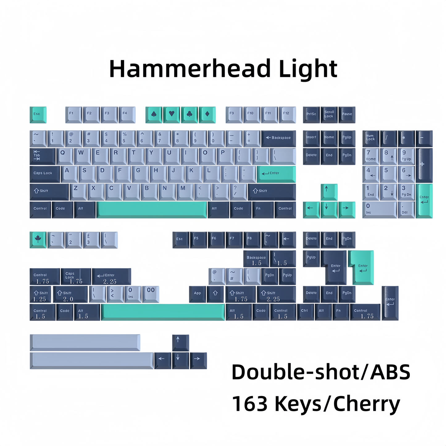GMK Colorway Doubleshot ABS Keycaps Full Set – Thick-Walled Cherry Profile MX Stem Mechanical Keyboard Keycap Set