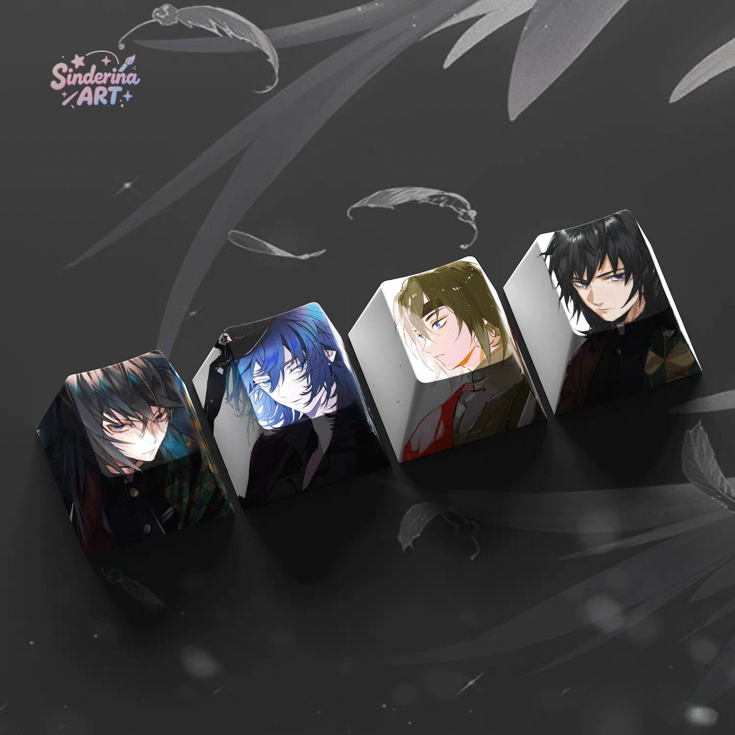 Demon slayer 4 pcs cherry keycaps