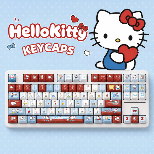 Hello kitty keycaps with double printed and Side-backlit