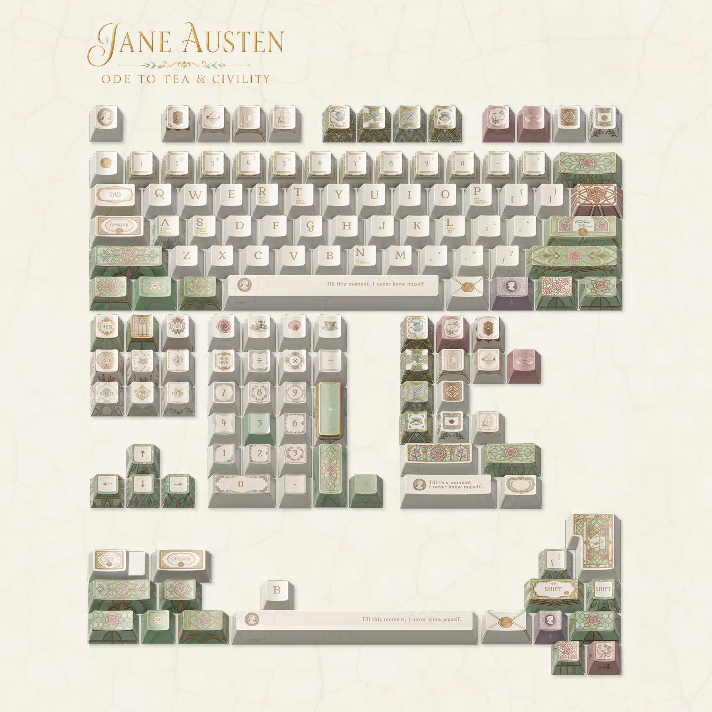 [Original]Jane Austen Themed Collector-grade keycaps, perfect gift for literature lovers