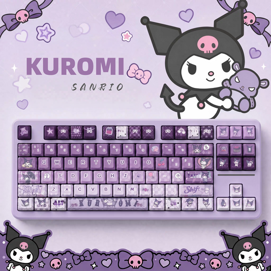Kuromi keycaps with double printed and Side-backlit