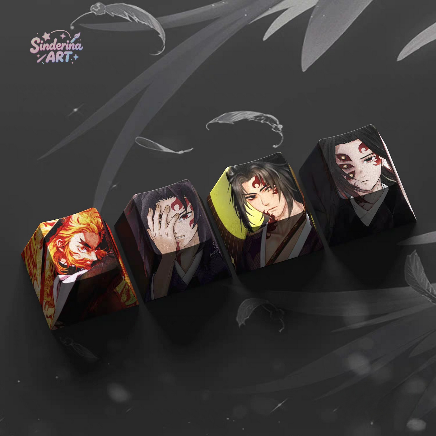 Demon slayer 4 pcs cherry keycaps