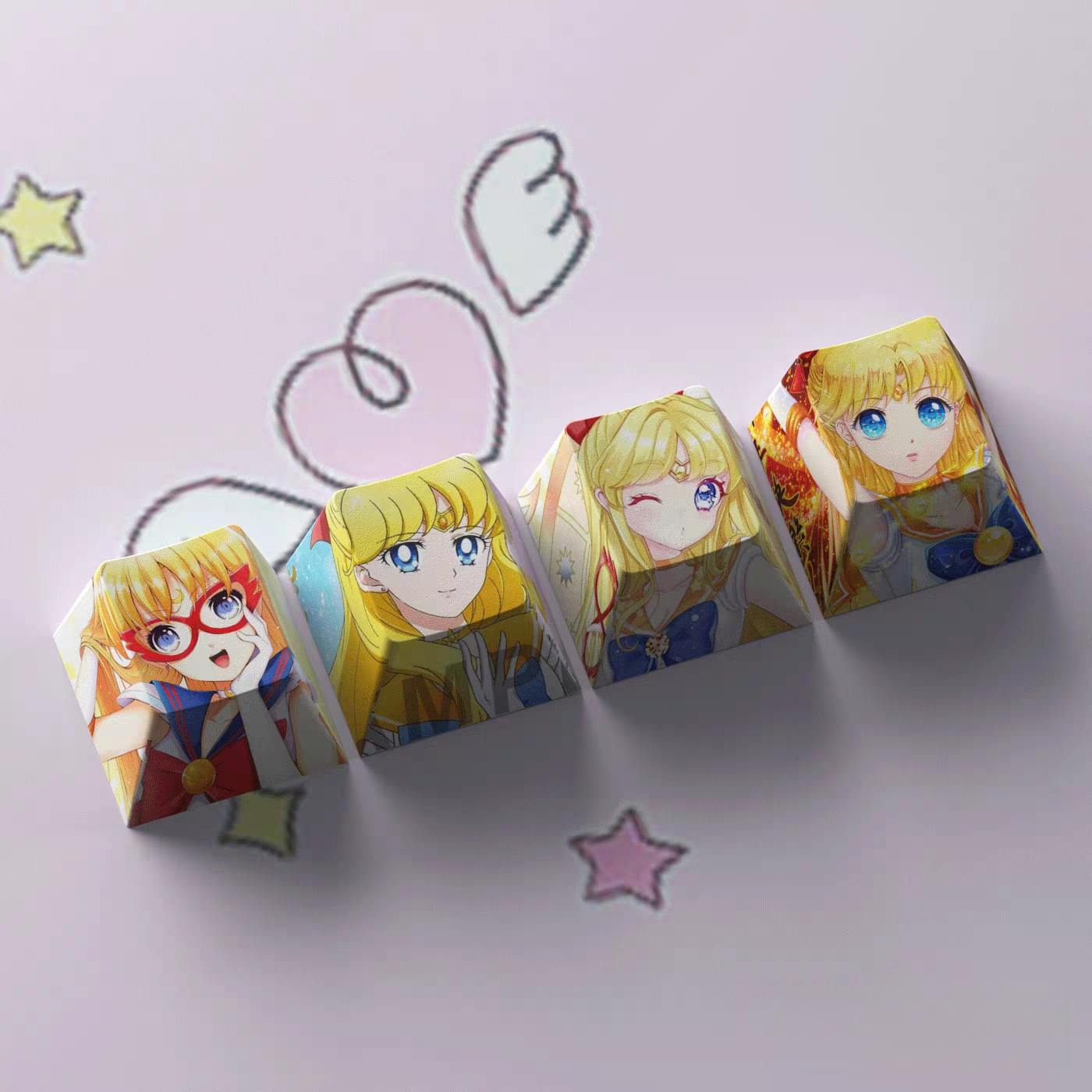 4pcs of sailor moon keycaps/Cherry-PBT