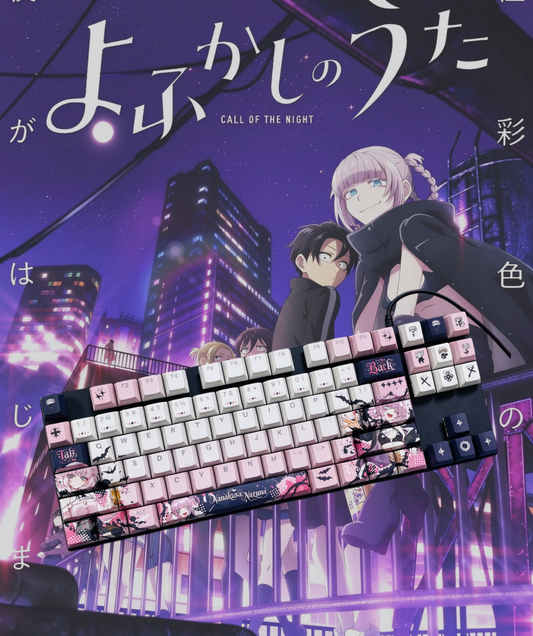 Call of the Night Nazuna anime PBT keycap set with top backlit for ANSI layout