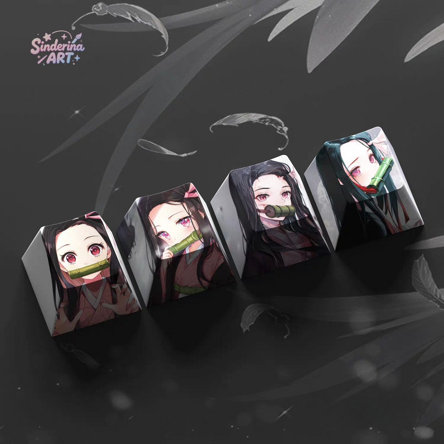 Demon slayer 4 pcs cherry keycaps