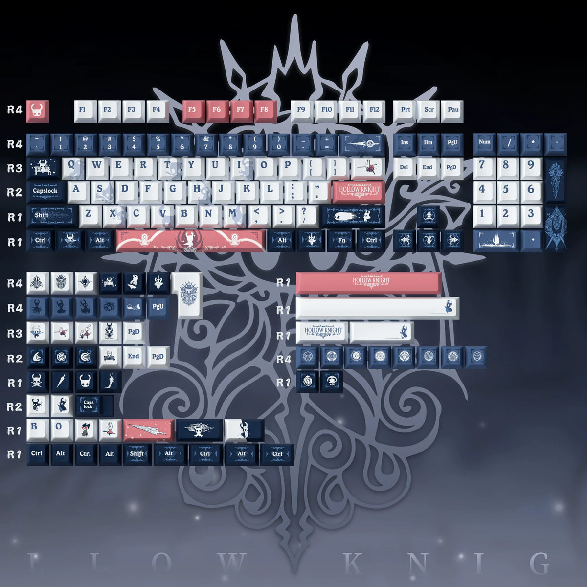 Hollow Knight: Silk song Cherry Profile PBT Custom Keycap Set