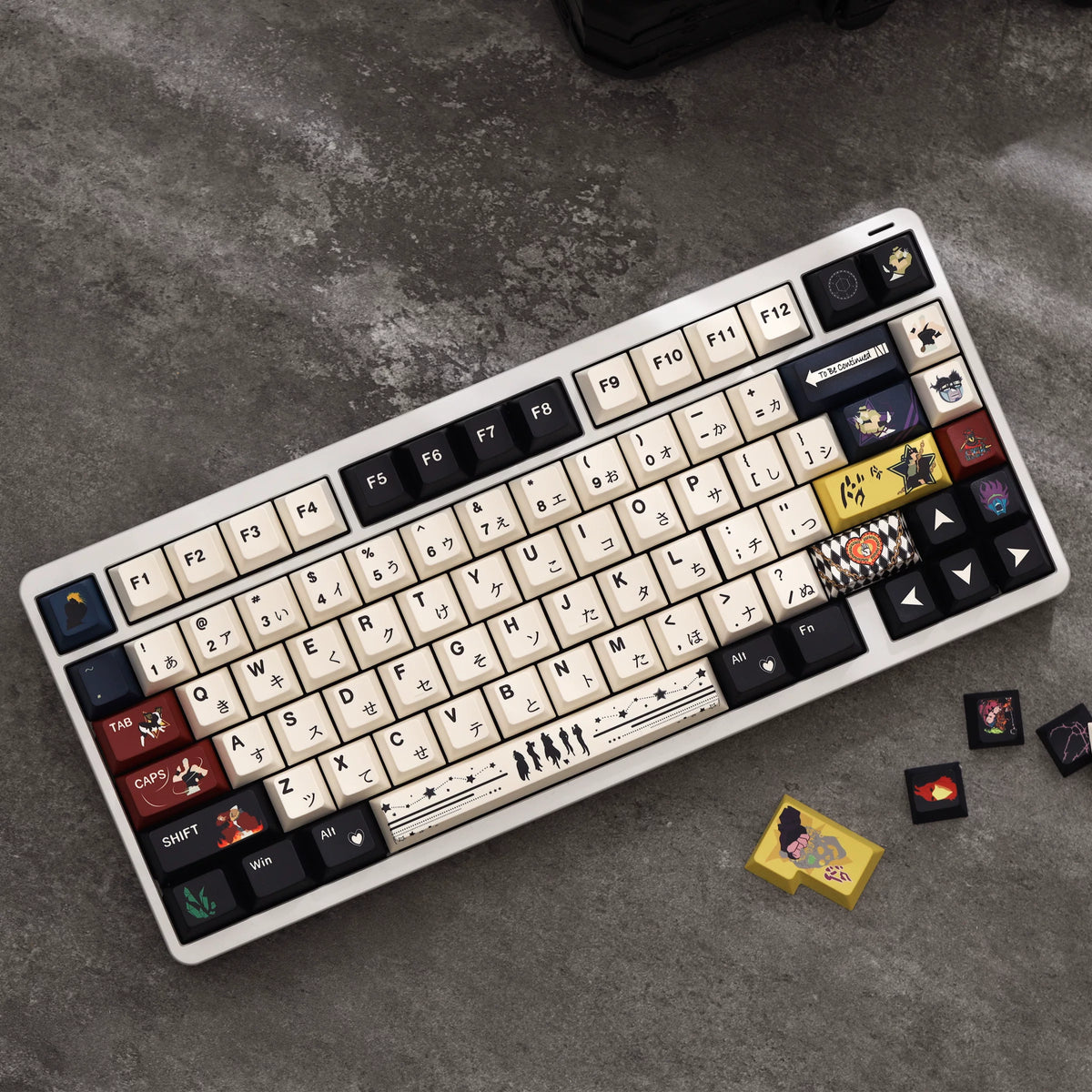 JoJo's Bizarre Adventure Stardust Crusaders 140-Key Cherry Profile PBT 5-Sided Dye Sub Custom Keycap Set