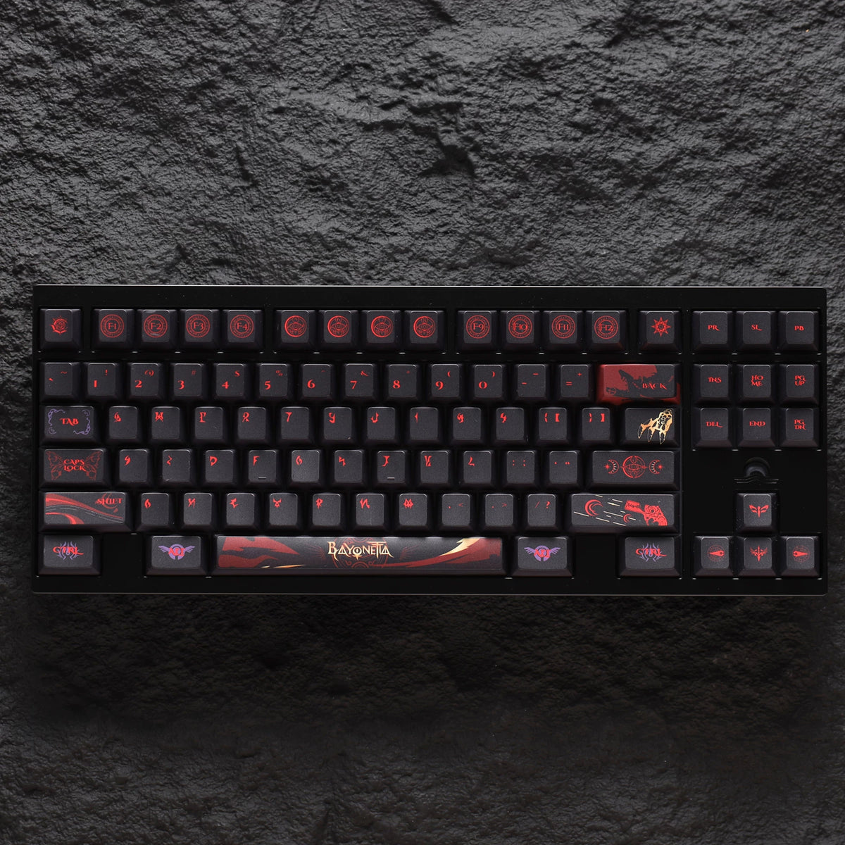 Bayonetta 140-Key Keycap Set, cherry Profile PBT5-Side Dye-Sub Custom Keycaps