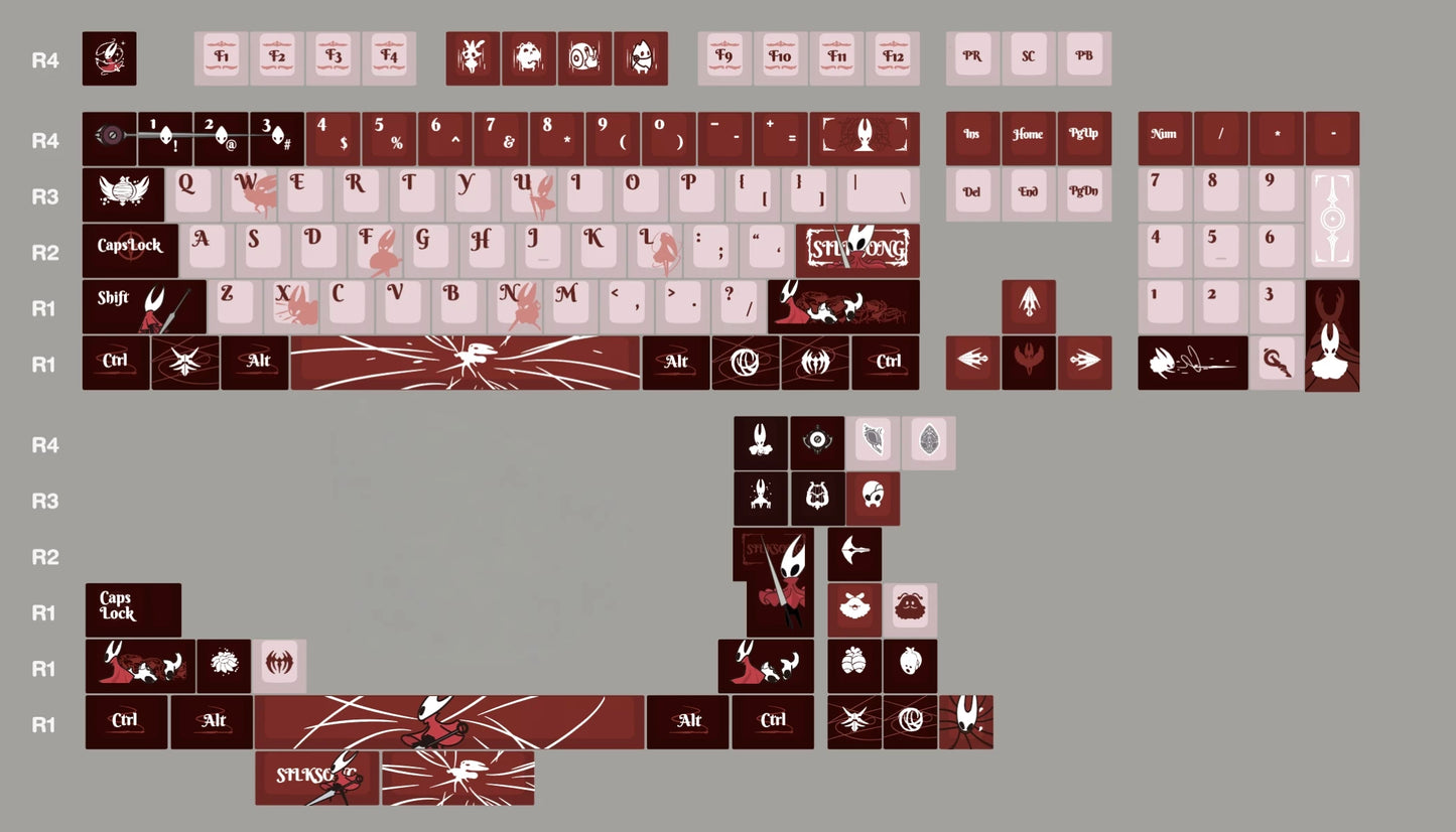 Hollow Knight: Silk song Cherry Profile PBT 5-Sided Dye Sublimation Custom Keycap Set