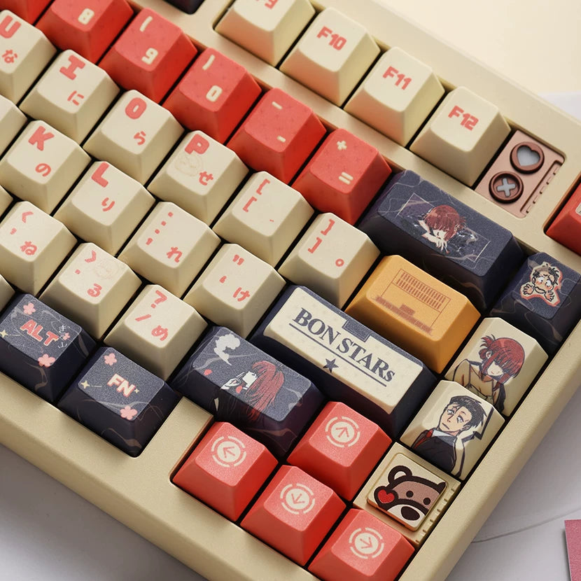 152-key Smoking behind the Supermarket with you 152-key Cherry Profile anime PBT Keycaps for full ANSI&ISO keyboard