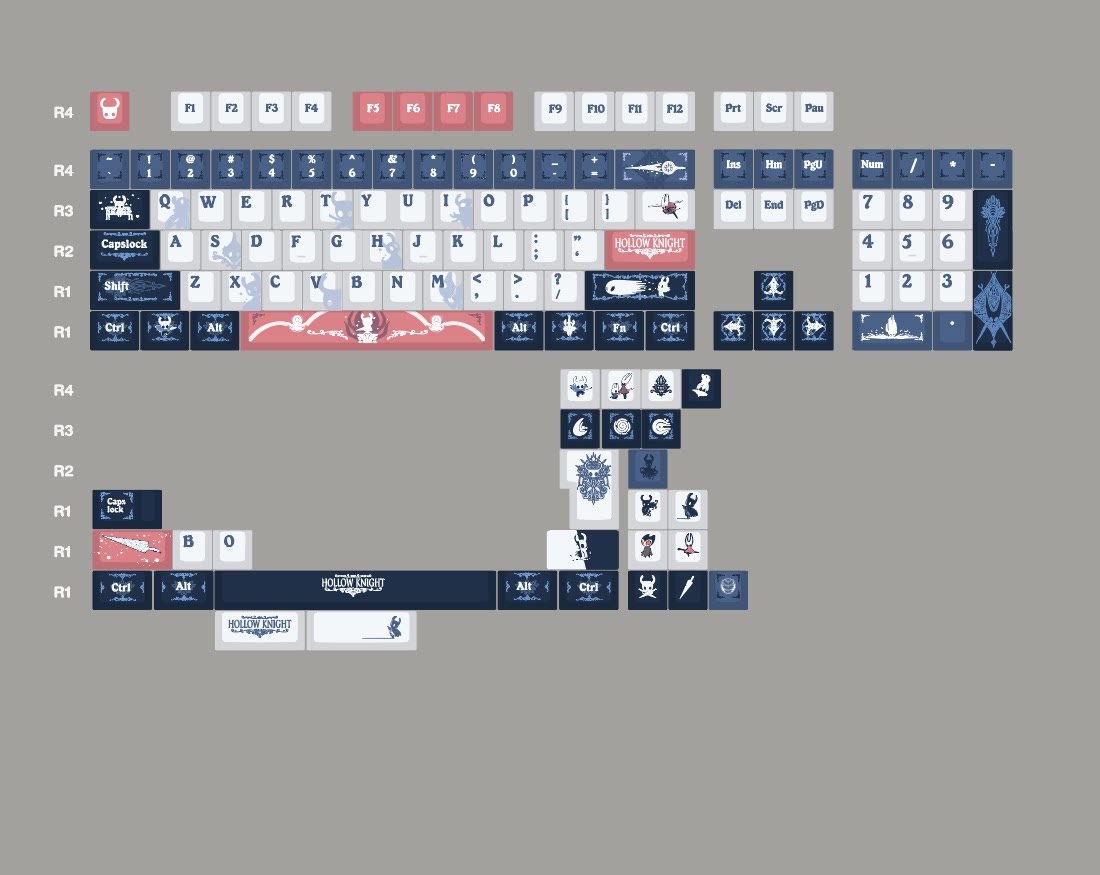 Hollow Knight: Silk song Cherry Profile PBT Custom Keycap Set