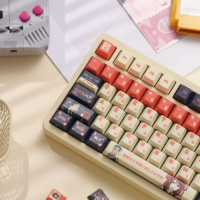 152-key Smoking behind the Supermarket with you 152-key Cherry Profile anime PBT Keycaps for full ANSI&ISO keyboard