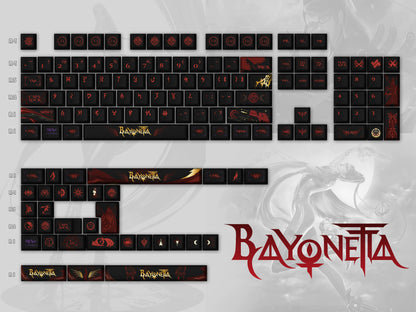 Bayonetta 140-Key Keycap Set, cherry Profile PBT5-Side Dye-Sub Custom Keycaps