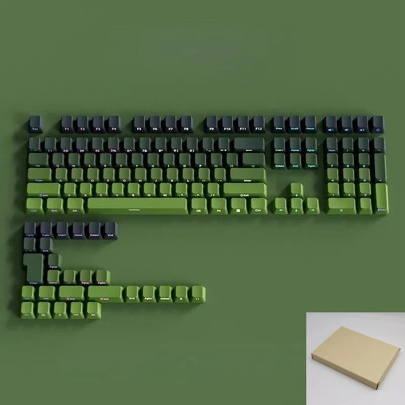 New Gradient Gray Double Shot RGB Backlit Keycaps OEM Profile 135 Keys Side Printed PBT Keycaps for Cherry MX Switches Keyboards