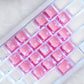 XVX 21 Keys Sliver Butterfly Keycaps IMD-Pattern Shine Through Heart-Shaped Keycaps OEM Profile DIY Decorative Keycapseycap