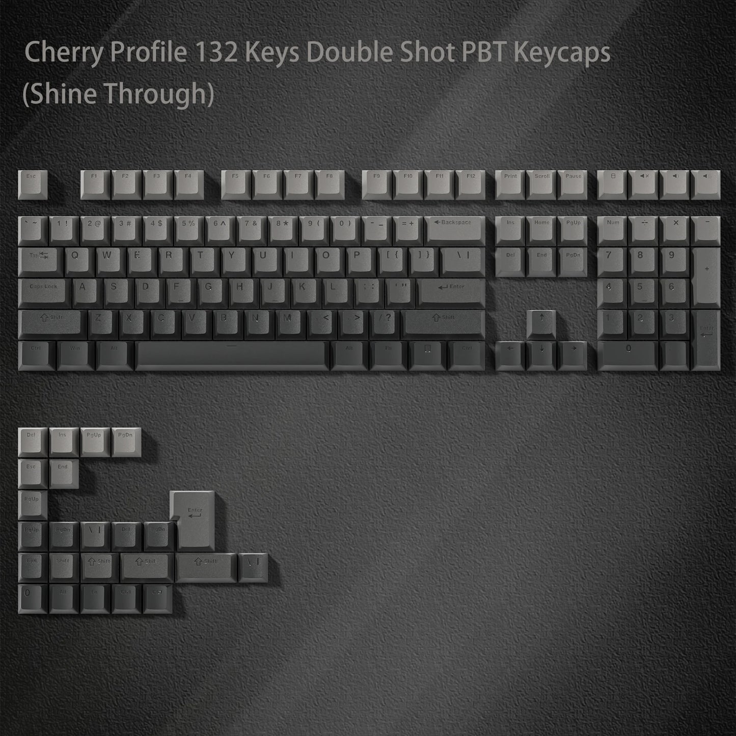132 Key Custom Lavender Purple Double Shot Keycaps Shine Through PBT Keycaps for Cherry Gateron MX Switches Mechanical Keyboards