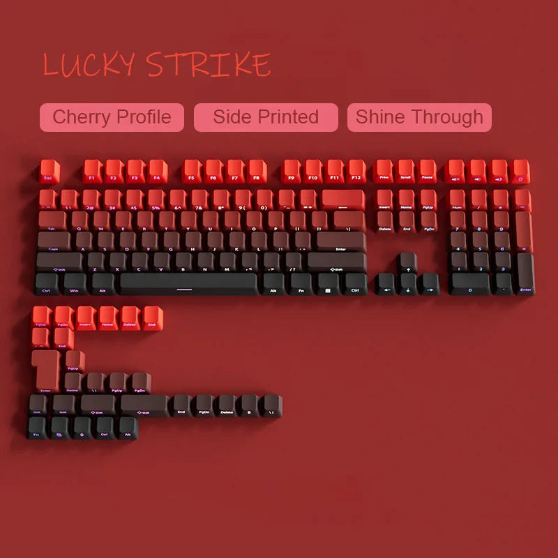 New Gradient Gray Double Shot RGB Backlit Keycaps OEM Profile 135 Keys Side Printed PBT Keycaps for Cherry MX Switches Keyboards