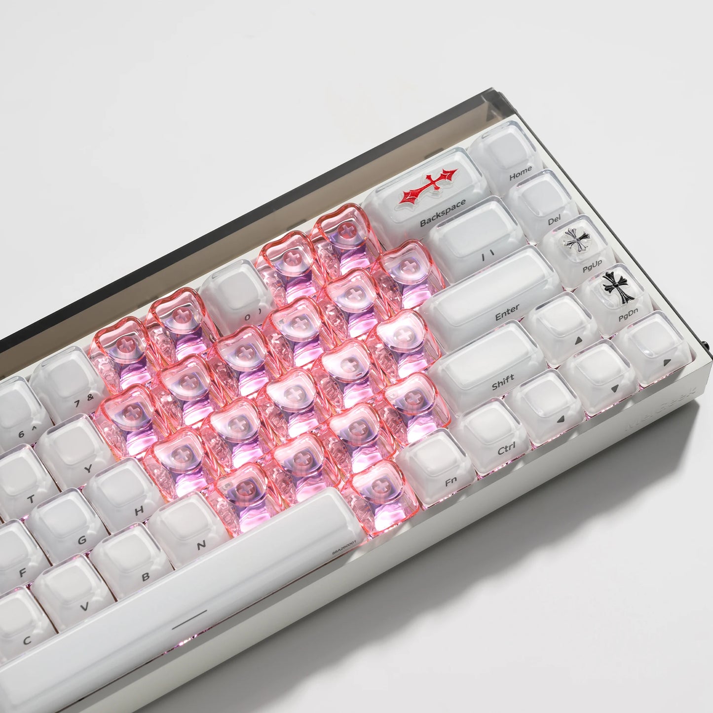 XVX Optic Heart Series 21-Key OEM Profile Transparent PC Keycap Set