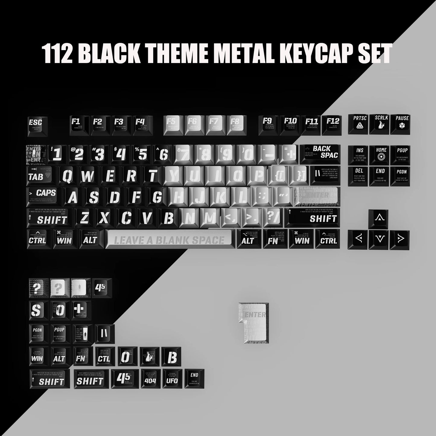 112 Keys Cherry Profile Time Metal Feel PBT Keycaps Top Print Dye Sub Key Cap For Cherry Mx Gamer Mechanical Keyboard Keycaps