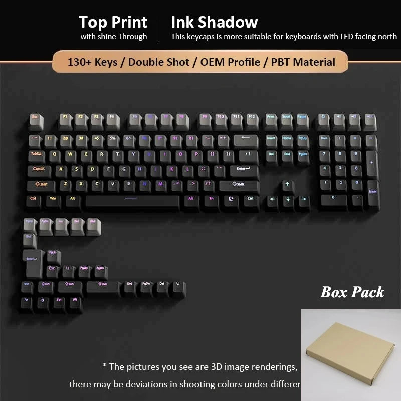 132+ Keys Gradient Green PBT Double Shot Top Print Shine Through Backlit keycaps For Gateron Cherry MX Gamer Mechanical Keyboard
