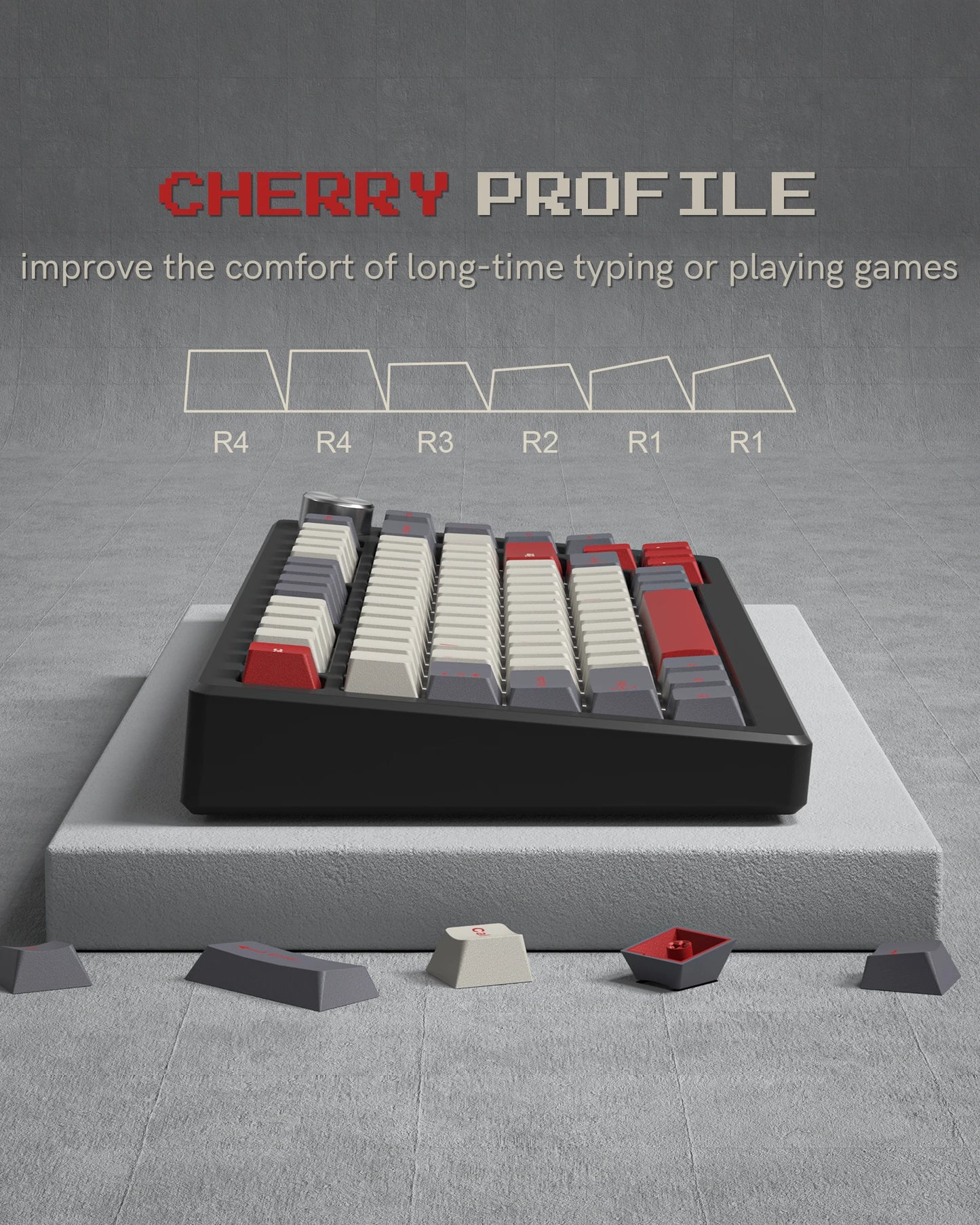 138 Keys Retro Dark Grey Red PBT Keycap Double Shot Cherry Profile Key caps for Cherry MX Switches Mechanical Gamer Keyboard