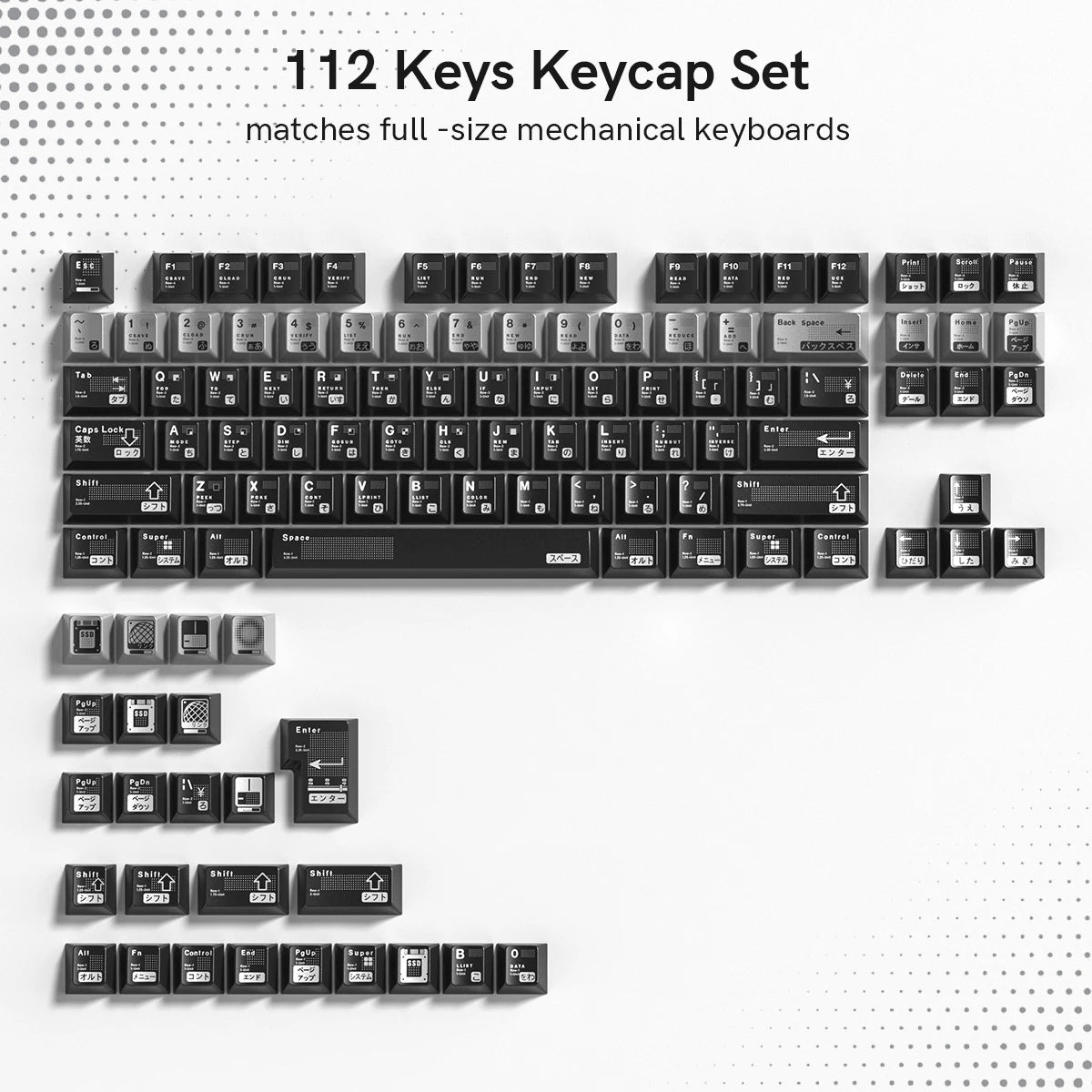 112 Keys Cherry Profile Time Metal Feel PBT Keycaps Top Print Dye Sub Key Cap For Cherry Mx Gamer Mechanical Keyboard Keycaps