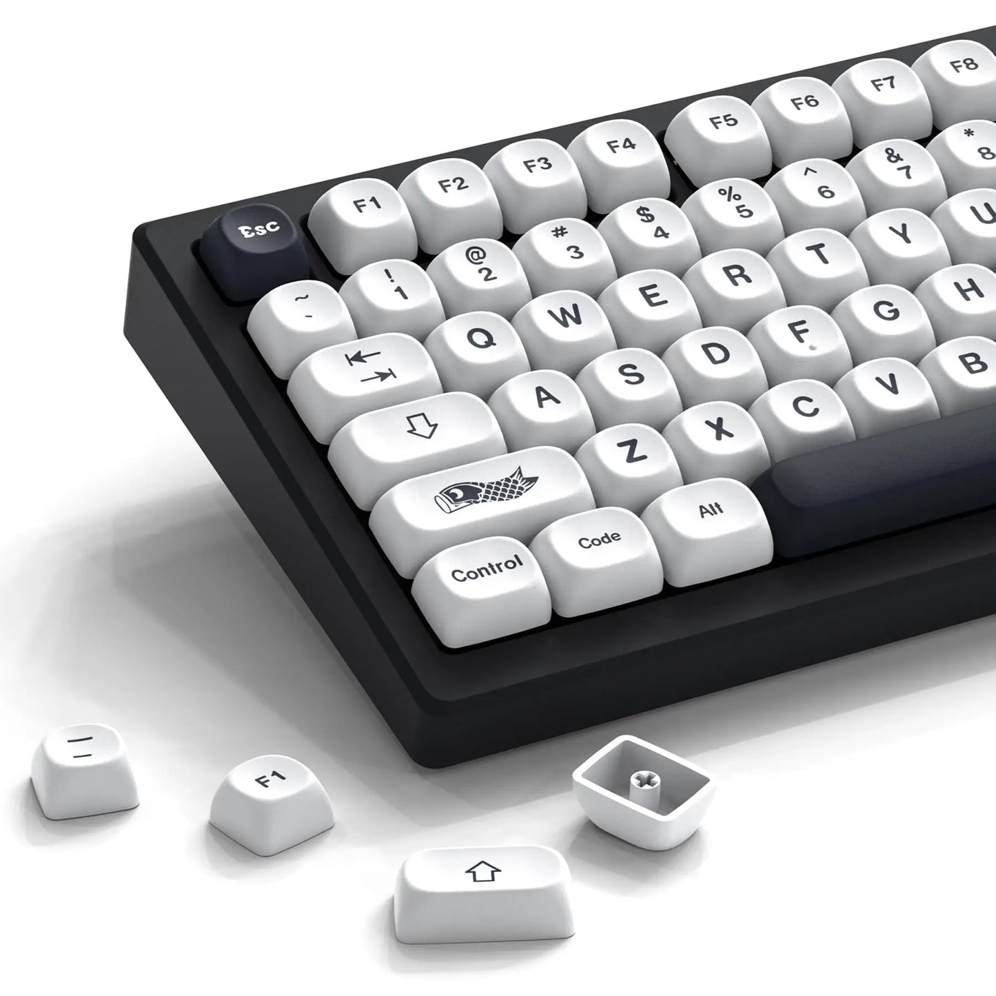 142 Keys White PBT Keycaps MOA Profile PBT Dye Sublimation DIY Key cap for 61/87/104 Cherry MX Switch Gaming Mechanical Keyboard