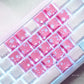 XVX 21 Keys Sliver Butterfly Keycaps IMD-Pattern Shine Through Heart-Shaped Keycaps OEM Profile DIY Decorative Keycapseycap