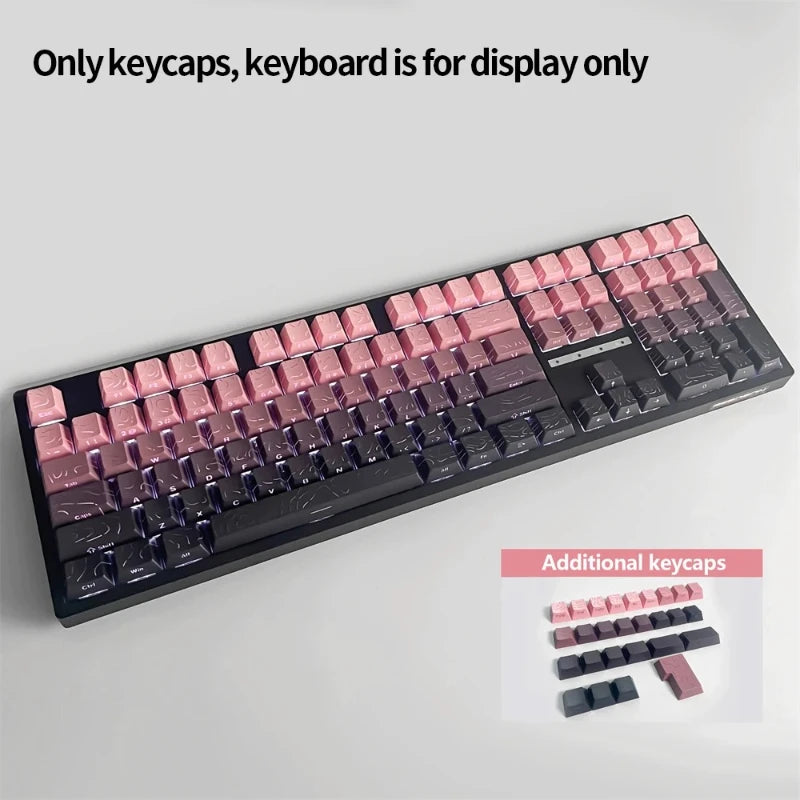 98 Key White Topographic 4.0 PBT Keycaps Double Shot Side Print Shine Through Backlit key caps For MX Gamer Mechanical Keyboard