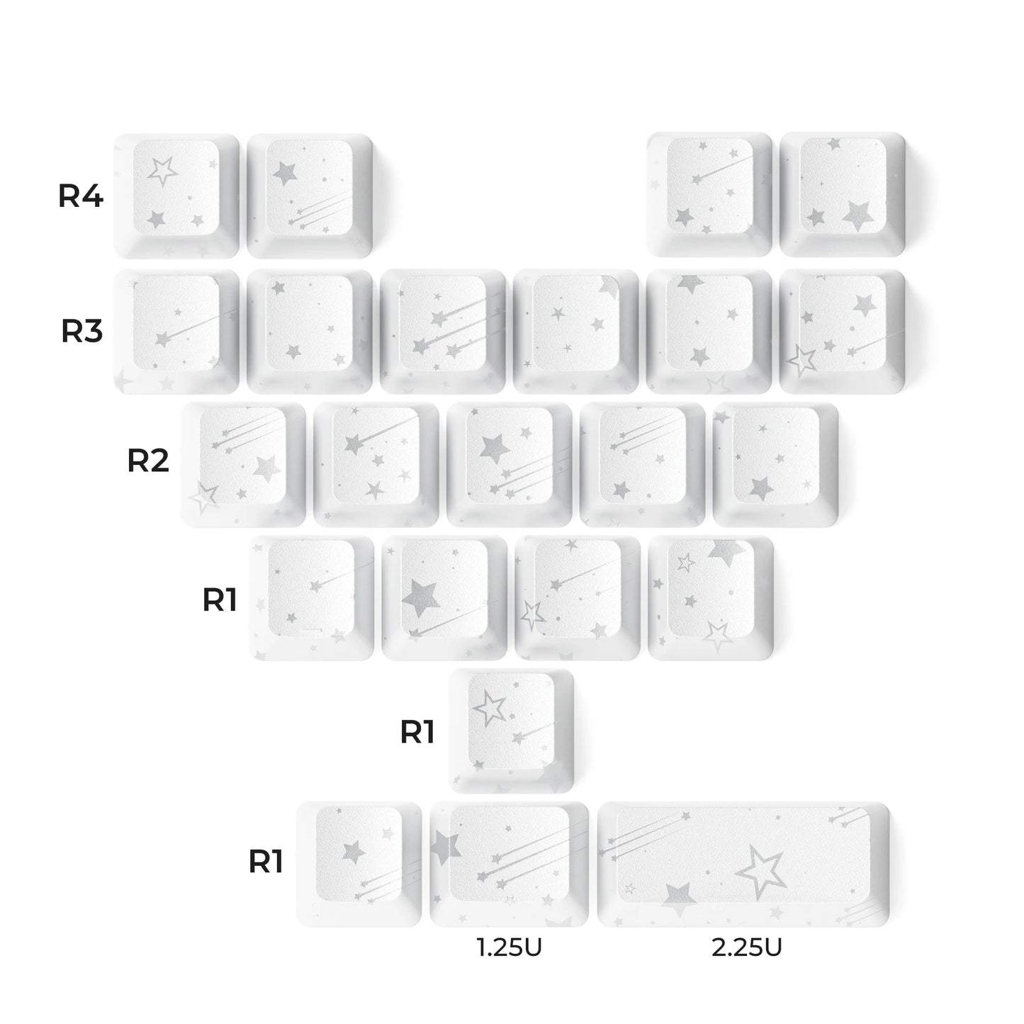 XVX 21 Keys Sliver Butterfly Keycaps IMD-Pattern Shine Through Heart-Shaped Keycaps OEM Profile DIY Decorative Keycapseycap