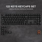 138 Keys Retro Dark Grey Red PBT Keycap Double Shot Cherry Profile Key caps for Cherry MX Switches Mechanical Gamer Keyboard