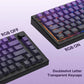 2026 New Purple Topographic Side Print Shine Through Keycaps 97/134+ Key Cherry Profile Double Shot Dye Sub PBT for MX Switch