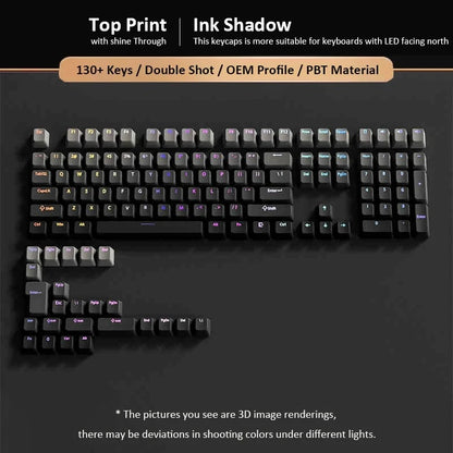 132+ Keys Gradient Green PBT Double Shot Top Print Shine Through Backlit keycaps For Gateron Cherry MX Gamer Mechanical Keyboard