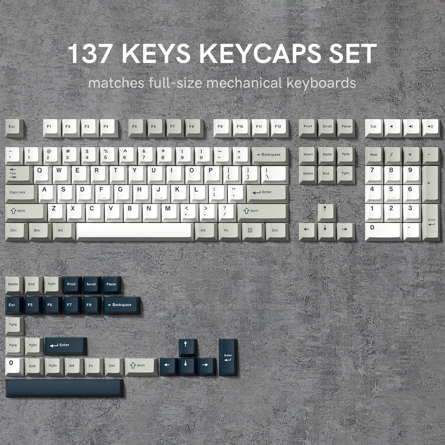 138 Keys Retro Dark Grey Red PBT Keycap Double Shot Cherry Profile Key caps for Cherry MX Switches Mechanical Gamer Keyboard