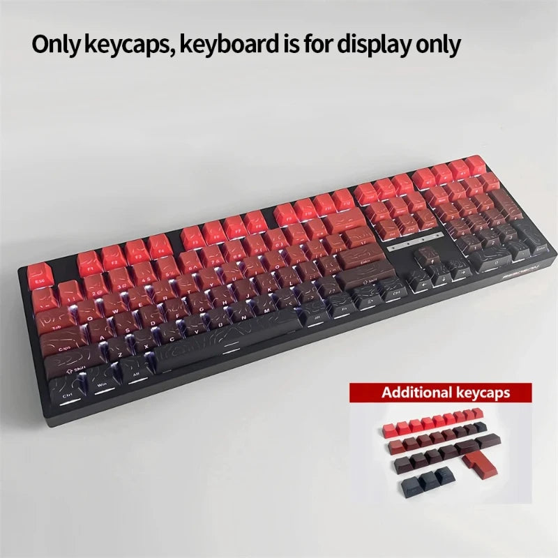 New Topographic Keycaps 4.0 Version Shine Through 98 Key PBT Cherry Profile Side Print Backlit for MX Gamer Mechanical Keyboard
