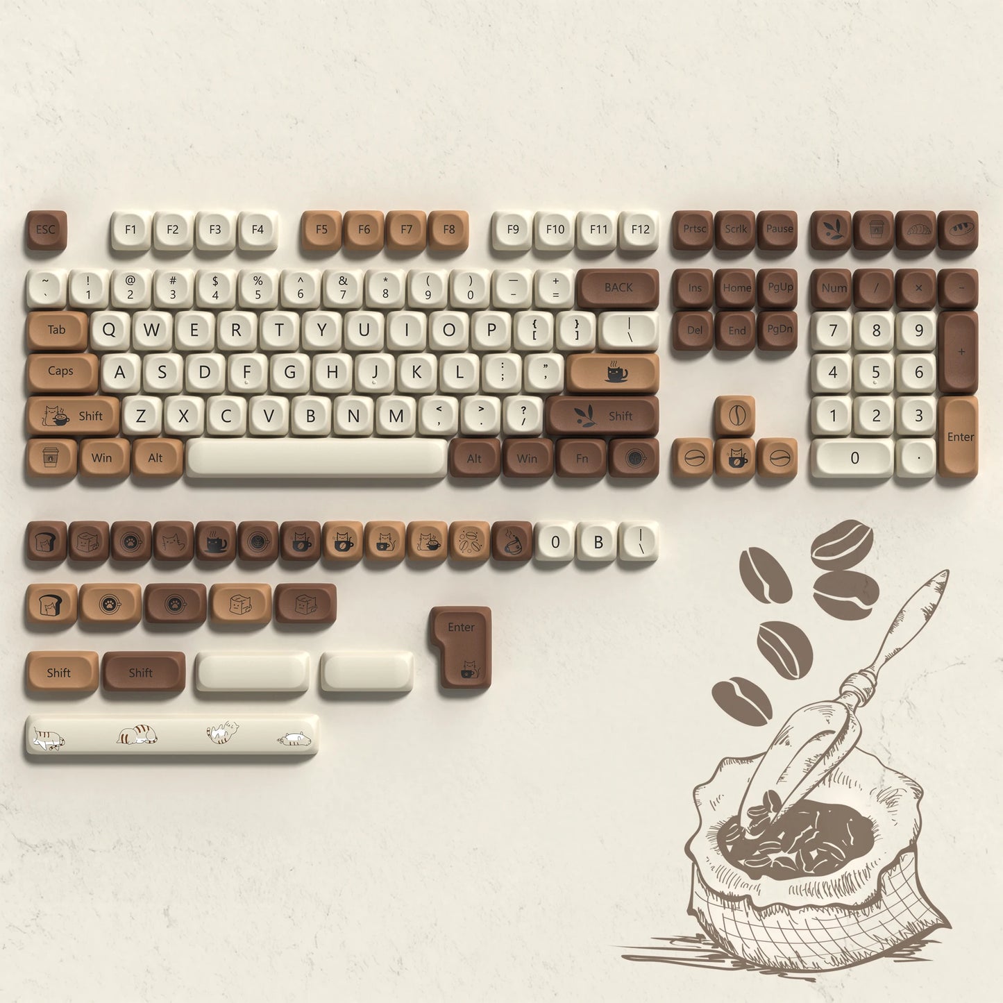 142 Keys White PBT Keycaps MOA Profile PBT Dye Sublimation DIY Key cap for 61/87/104 Cherry MX Switch Gaming Mechanical Keyboard