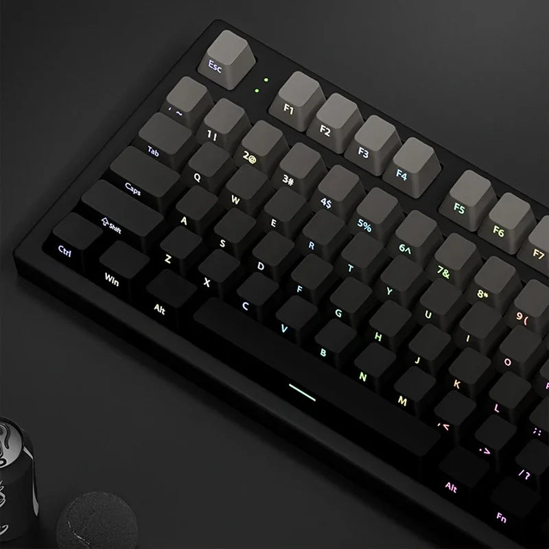 New Gradient Gray Double Shot RGB Backlit Keycaps OEM Profile 135 Keys Side Printed PBT Keycaps for Cherry MX Switches Keyboards
