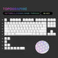 98 Key White Topographic 4.0 PBT Keycaps Double Shot Side Print Shine Through Backlit key caps For MX Gamer Mechanical Keyboard