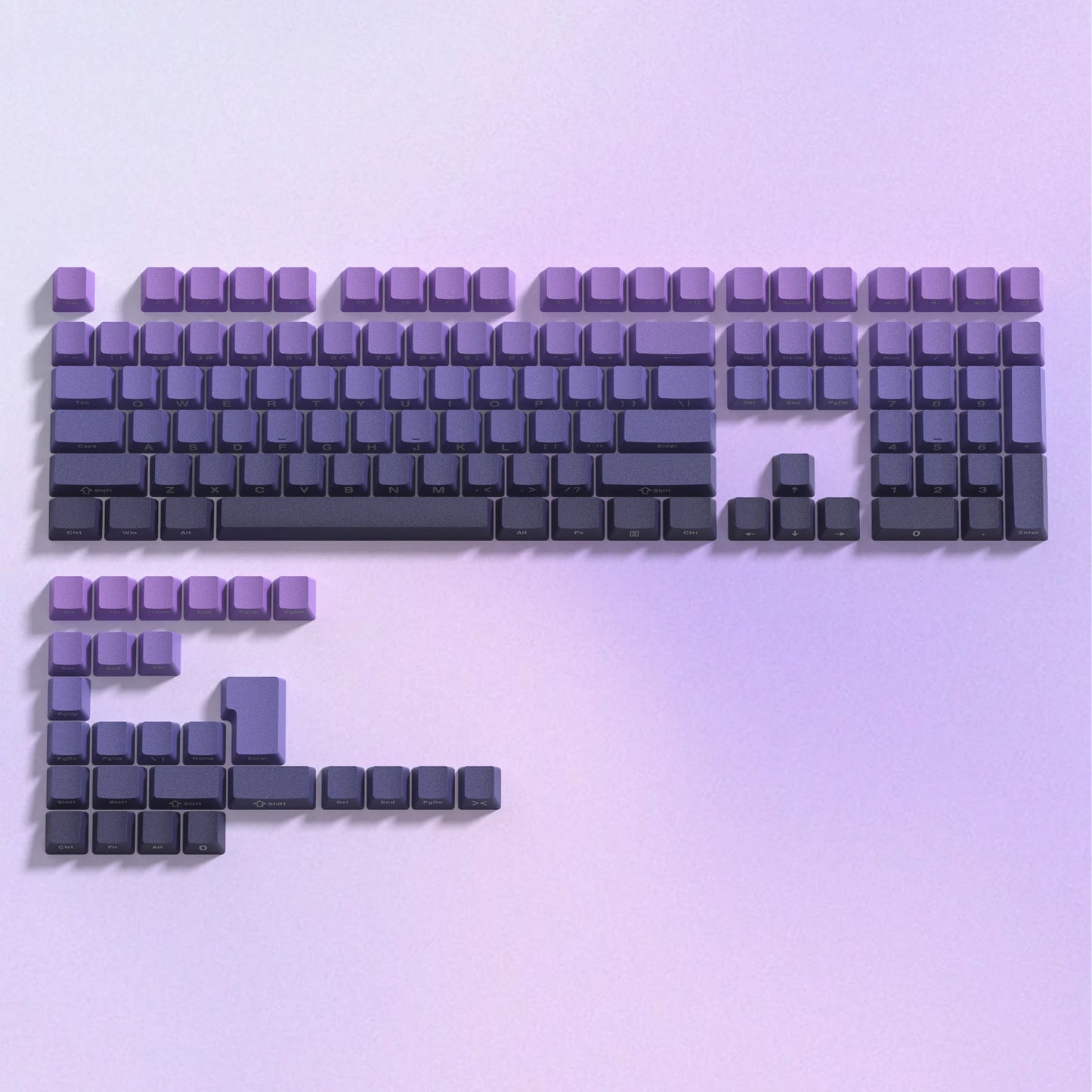 132 Key Custom Lavender Purple Double Shot Keycaps Shine Through PBT Keycaps for Cherry Gateron MX Switches Mechanical Keyboards