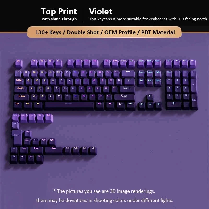 132+ Keys Gradient Green PBT Double Shot Top Print Shine Through Backlit keycaps For Gateron Cherry MX Gamer Mechanical Keyboard