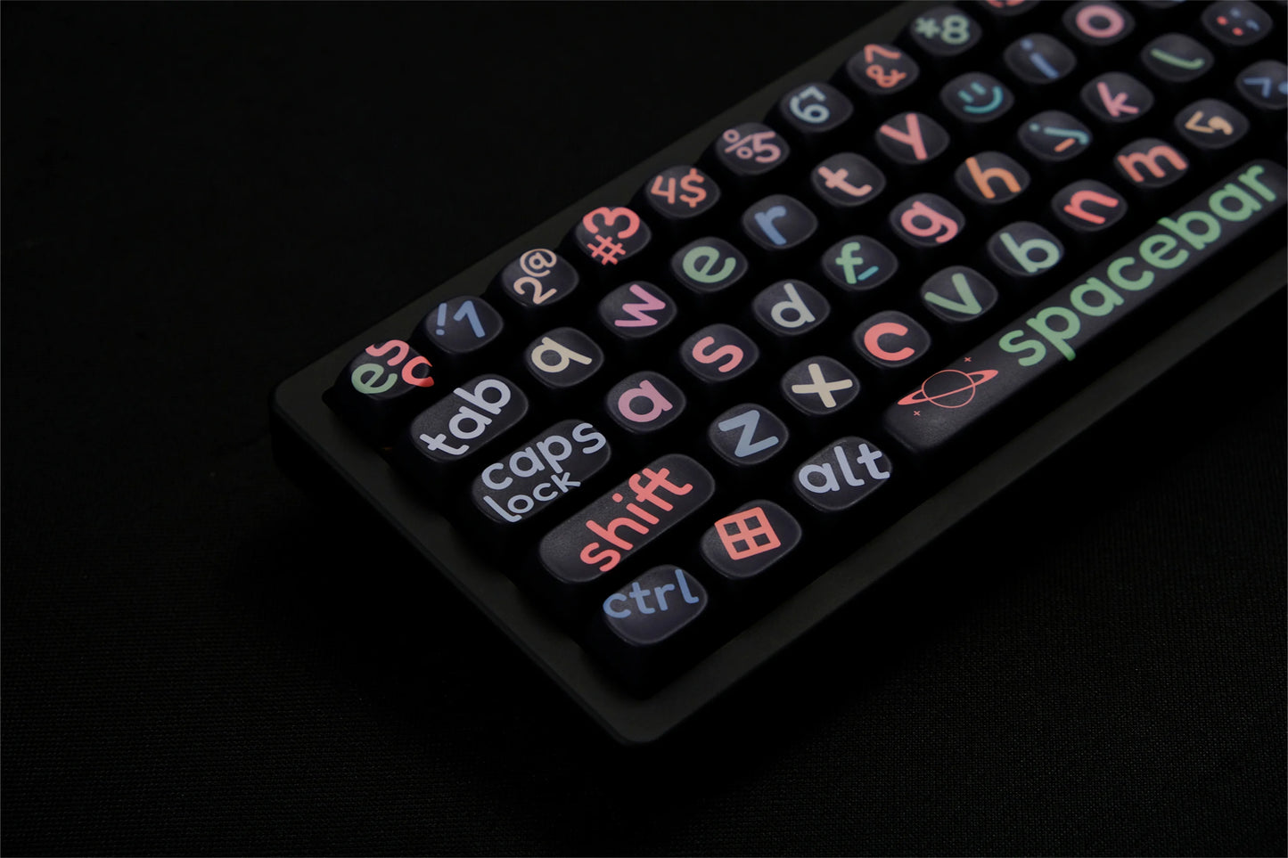 Black irregular letters Keycaps 126 Keys PBT Material MOA Profile DYE-SUB Personalized For CHERRY MX Switch Mechanical Keyboard