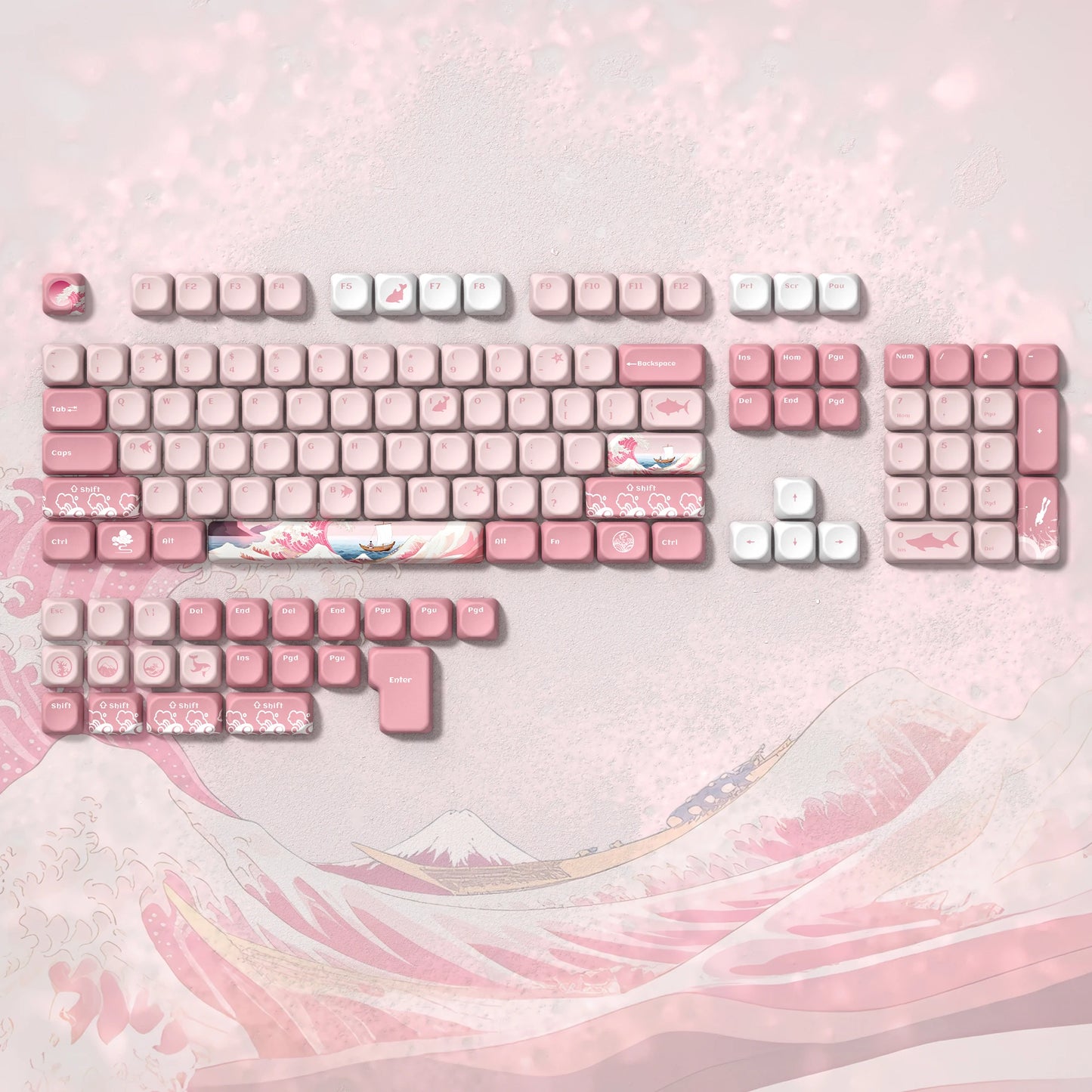134 Keys MOA Profile Walnut wood PBT Keycaps Customs Dye Sub Key caps for 61/87/104 Cherry MX Switch Gaming Mechanical Keyboard