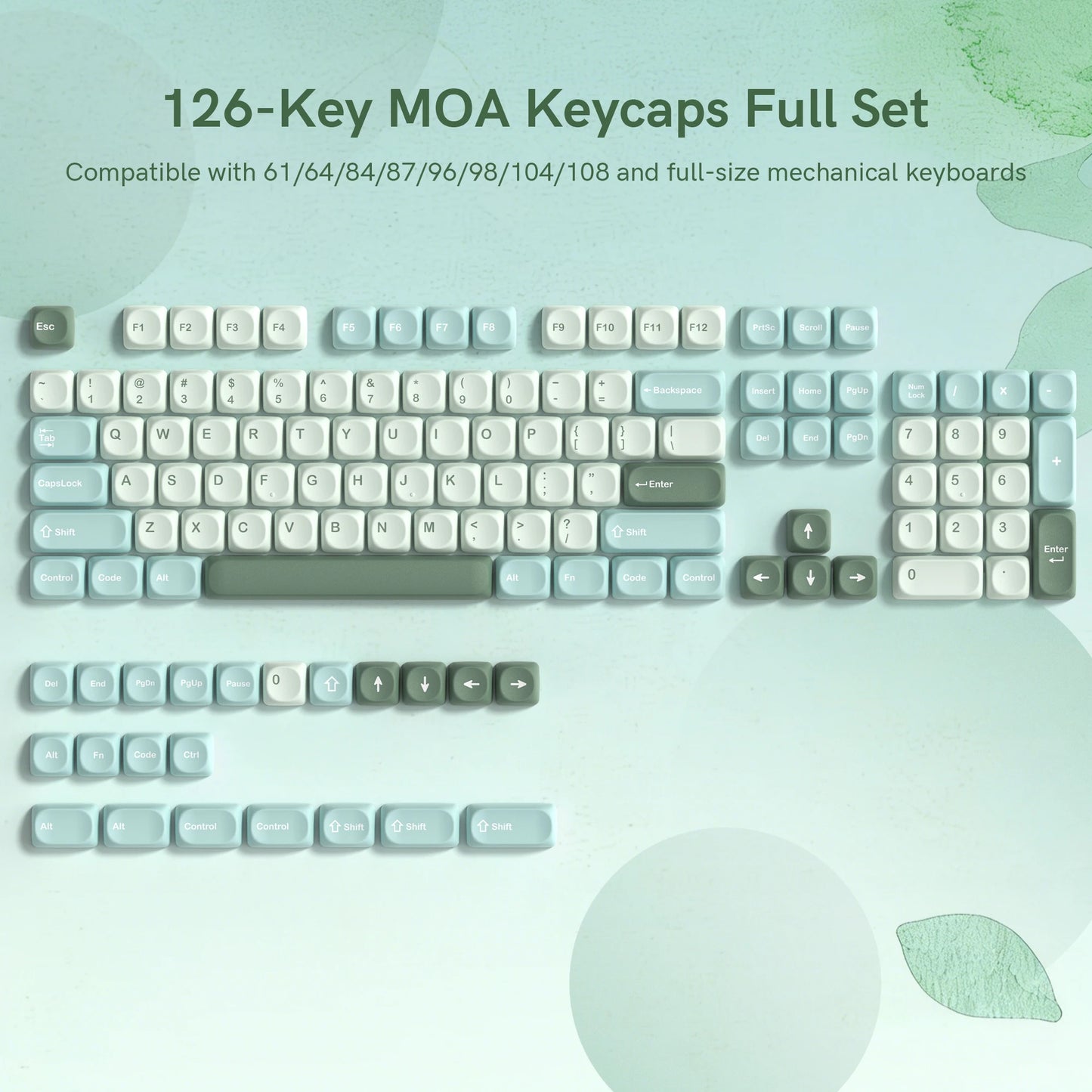 134 Keys MOA Profile Walnut wood PBT Keycaps Customs Dye Sub Key caps for 61/87/104 Cherry MX Switch Gaming Mechanical Keyboard