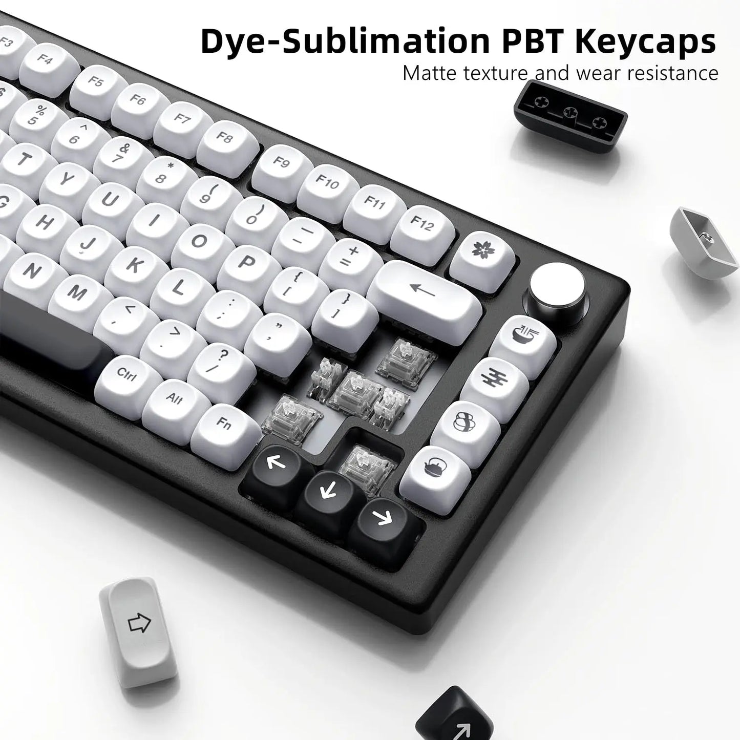 142 Keys White PBT Keycaps MOA Profile PBT Dye Sublimation DIY Key cap for 61/87/104 Cherry MX Switch Gaming Mechanical Keyboard