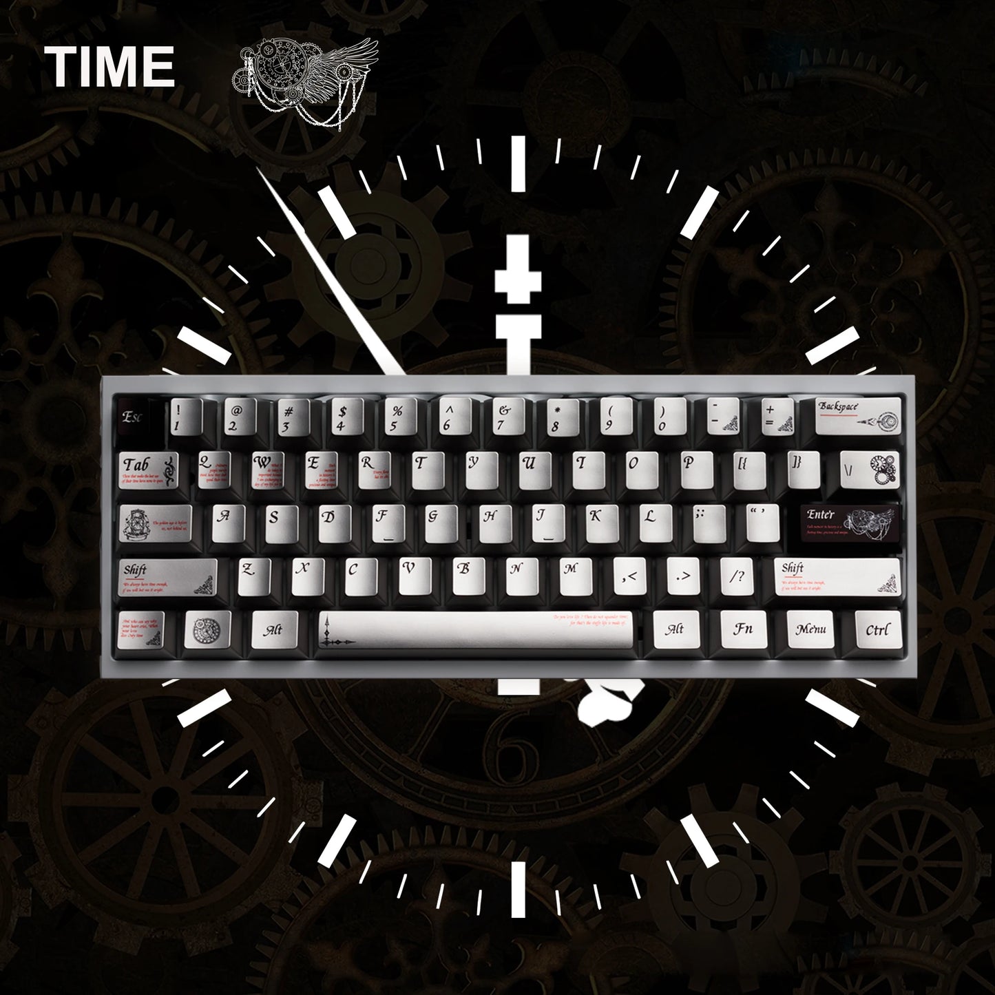 112 Keys Cherry Profile Time Metal Feel PBT Keycaps Top Print Dye Sub Key Cap For Cherry Mx Gamer Mechanical Keyboard Keycaps