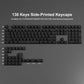 132 Key Custom Lavender Purple Double Shot Keycaps Shine Through PBT Keycaps for Cherry Gateron MX Switches Mechanical Keyboards