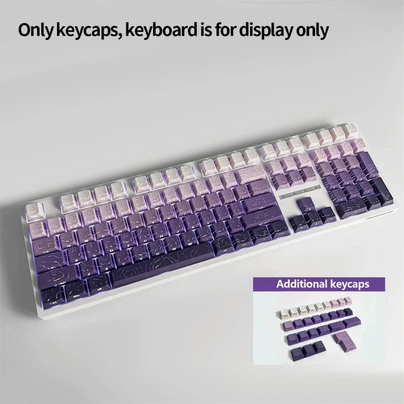 New Topographic Keycaps 4.0 Version Shine Through 98 Key PBT Cherry Profile Side Print Backlit for MX Gamer Mechanical Keyboard